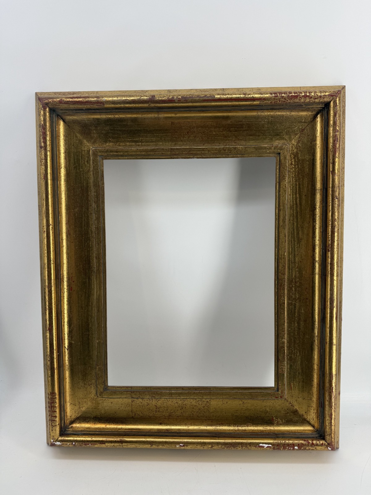 Vintage Gold Leaf Wood Frame Deep Cove Profile Red Bole Showing 16x12 Opening Vintage Gold Leaf Wood Frame Deep Cove Profile Red Bole Showing 16x12 Opening