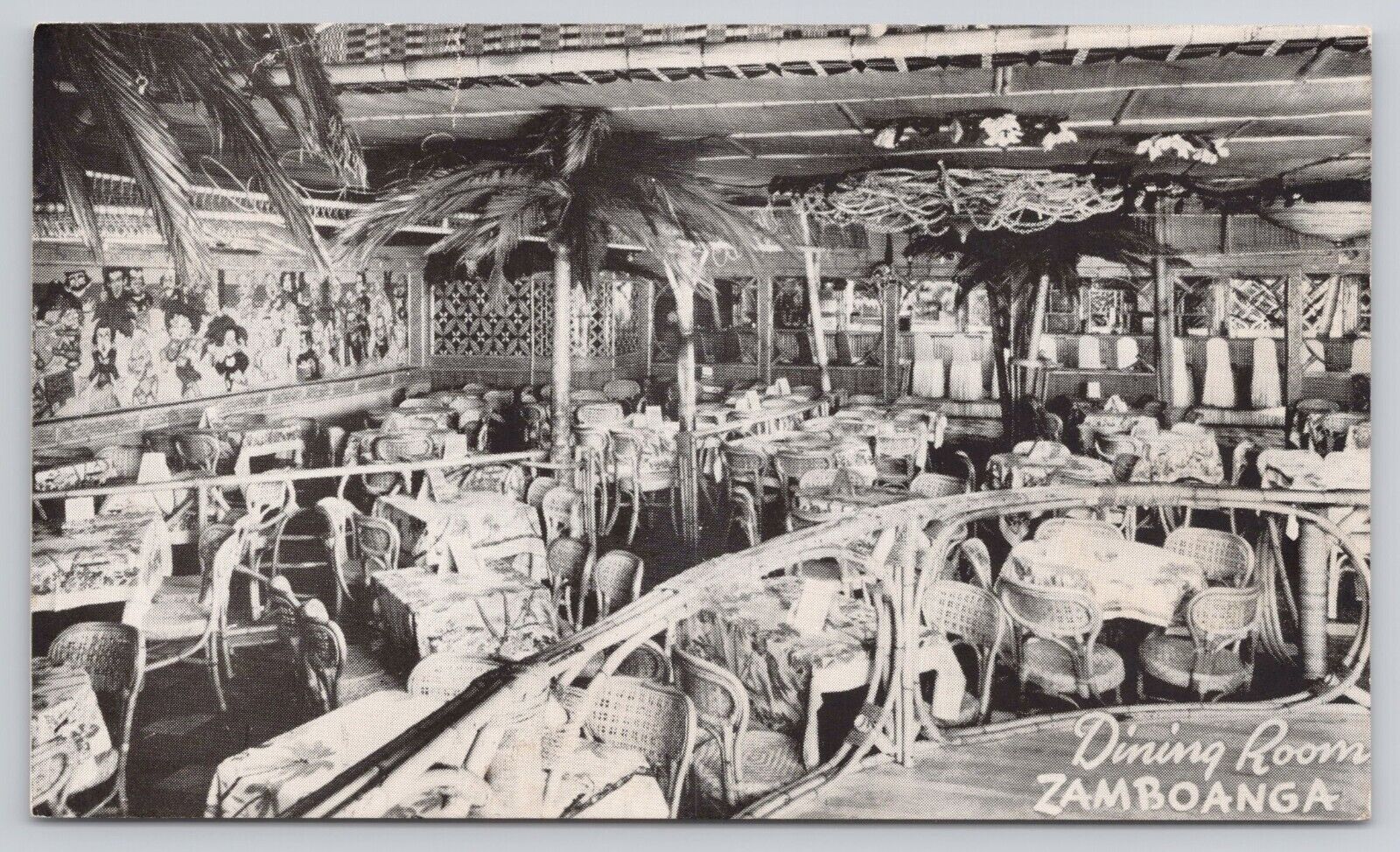 Los Angeles California Zamboanga Dining Room South Sea Cafe Night Club Postcard