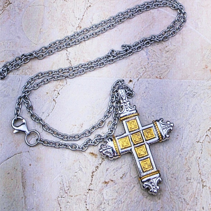 925 sterling silver gothic cross pendant with chain by estherleejewel