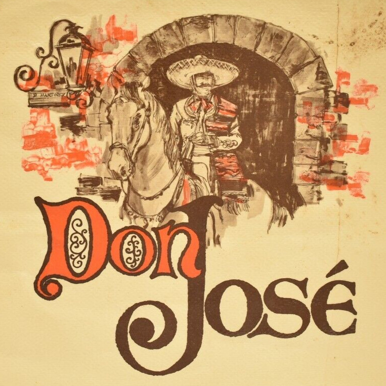 1986 Don Jose Restaurant Menu Laguna Hills Tustin Westminster Fullerton Anaheim