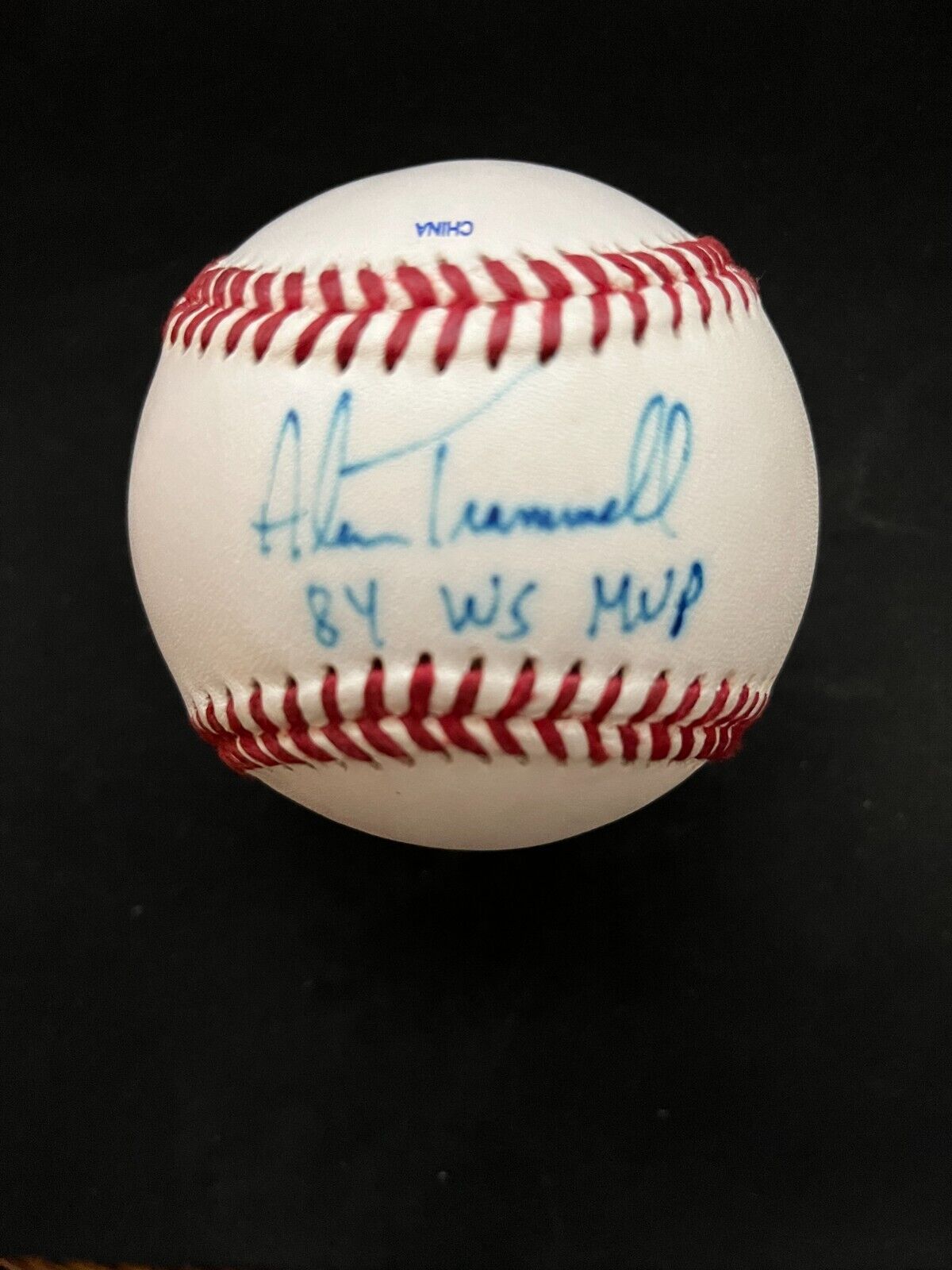 Autographed Baseball Alan Trammell 1984 World Series MVP Detroit Tigers L@@K