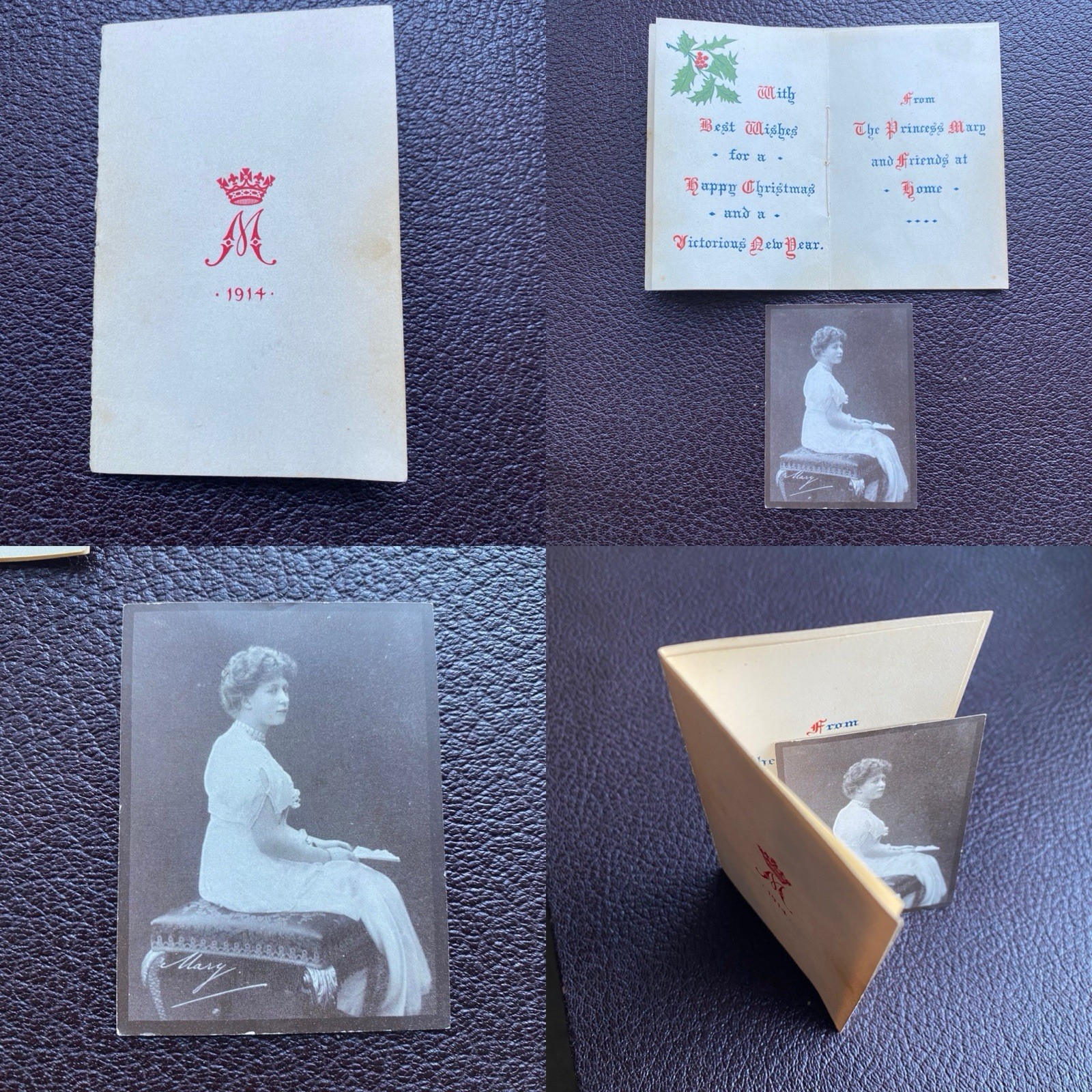 ORIGINAL WW1 BRITISH ARMY PRINCESS MARY GIFT TIN CHRISTMAS CARD & PHOTOGRAPH ORIGINAL WW1 BRITISH ARMY PRINCESS MARY GIFT TIN CHRISTMAS CARD & PHOTOGRAPH