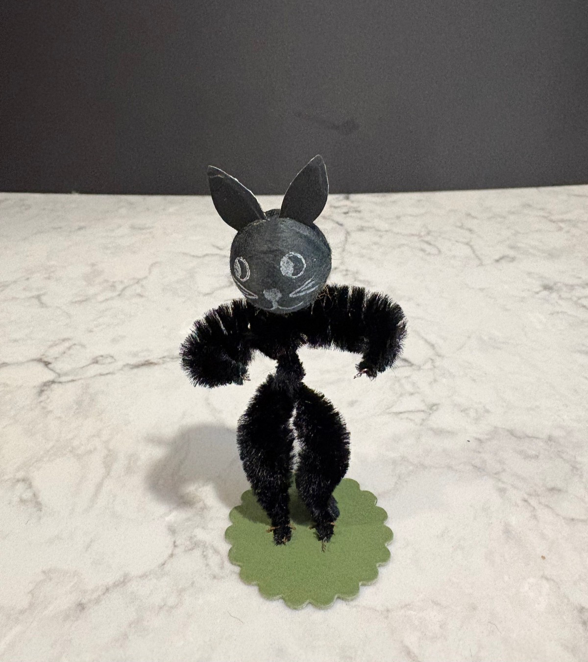 Vintage 1940s/50s Halloween Chenille Pipe Cleaner Japanese Figure Black Cat Vintage 1940s/50s Halloween Chenille Pipe Cleaner Japanese Figure Black Cat