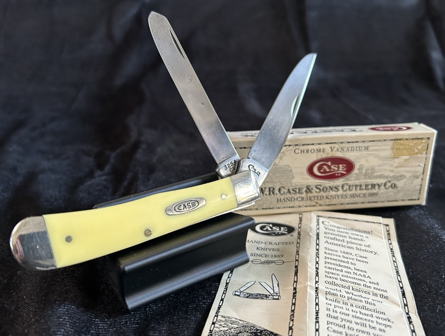 Vintage 1999 CASE XX USA Steel 3254 CV Trapper Pocket Knife w/ Box, Excellent