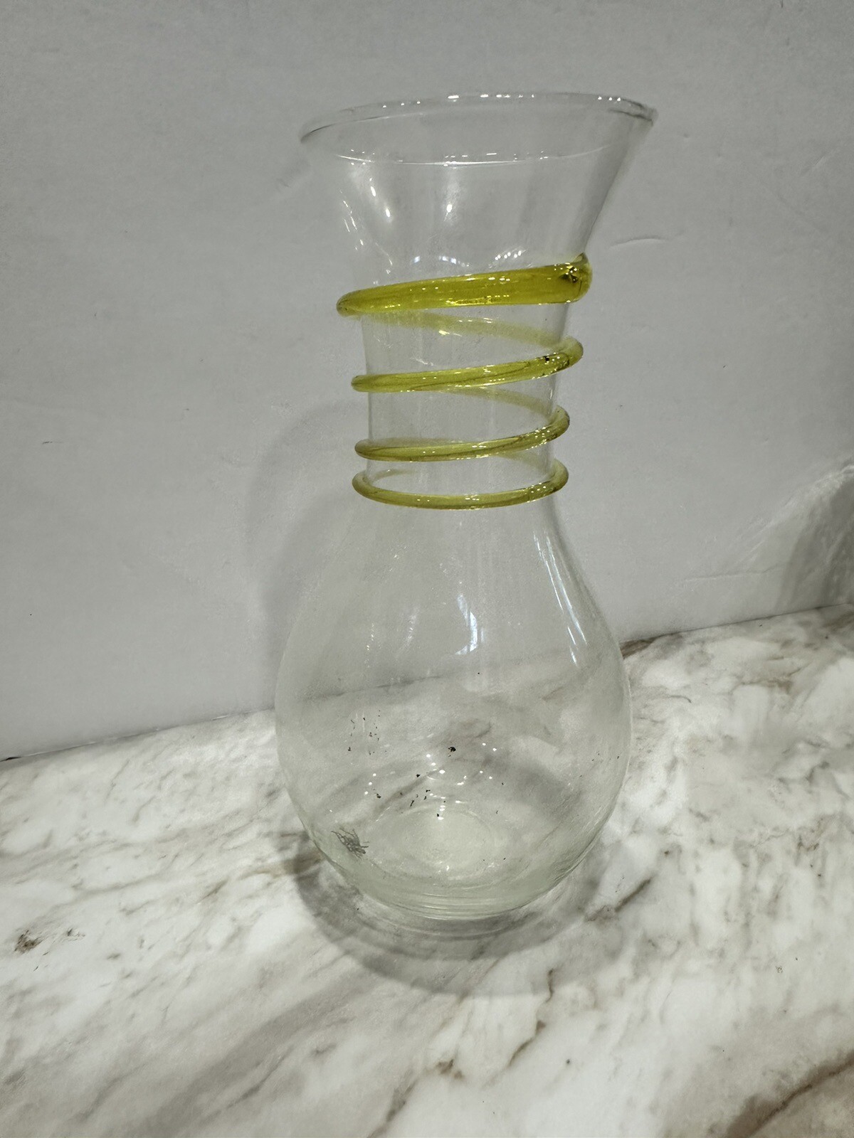 Blenko Glass Decanter By Joel Myers Yellow Helix Spiral Swirl Neck X Blenko Glass Decanter By Joel Myers Yellow Helix Spiral Swirl Neck X