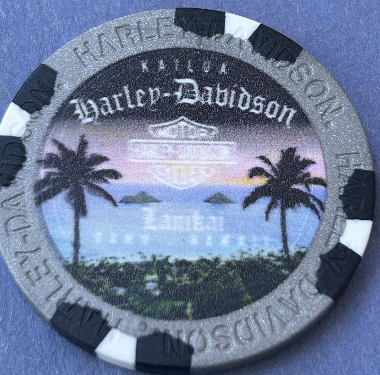 Harley Davidson Wide Print Poker Chip from HD of Kailua on Oahu, Hawaii
