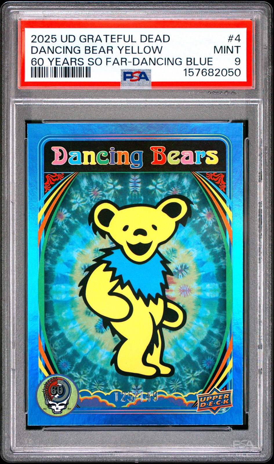 2025 UD GRATEFUL DEAD 60 YEARS SO FAR #4 DANCING BEAR YELLOW 125/149 PSA 9