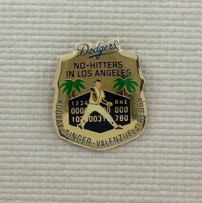 DODGERS UNOCAL 76 NO HITTERS IN LA PIN #4 MLB Vintage Los Angeles 1991 koufax