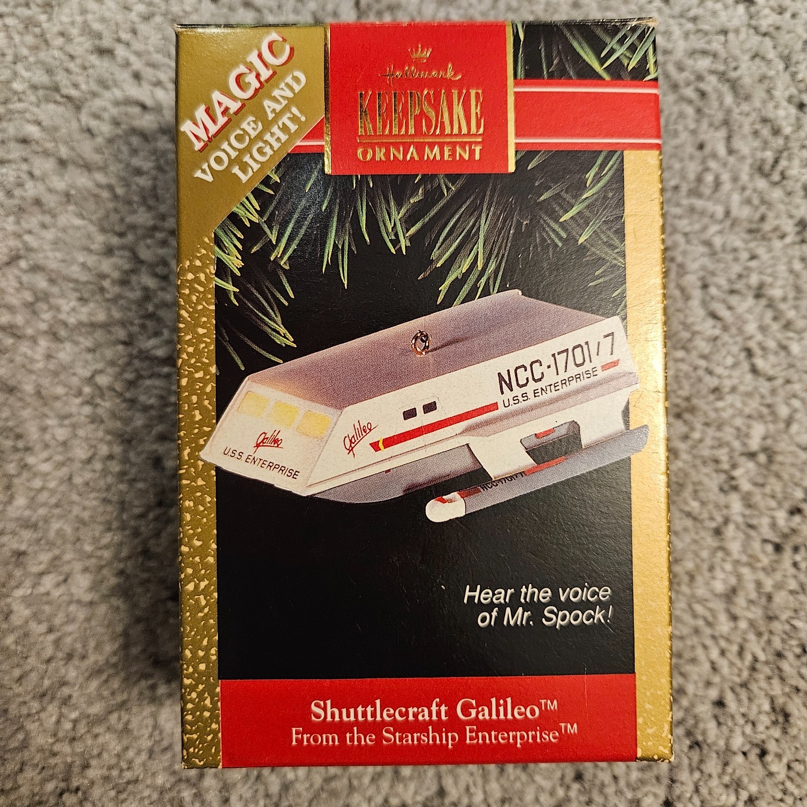 Hallmark 1992 Star Trek Shuttlecraft Galileo Ornament Light Works No Sound Hallmark 1992 Star Trek Shuttlecraft Galileo Ornament Light Works No Sound