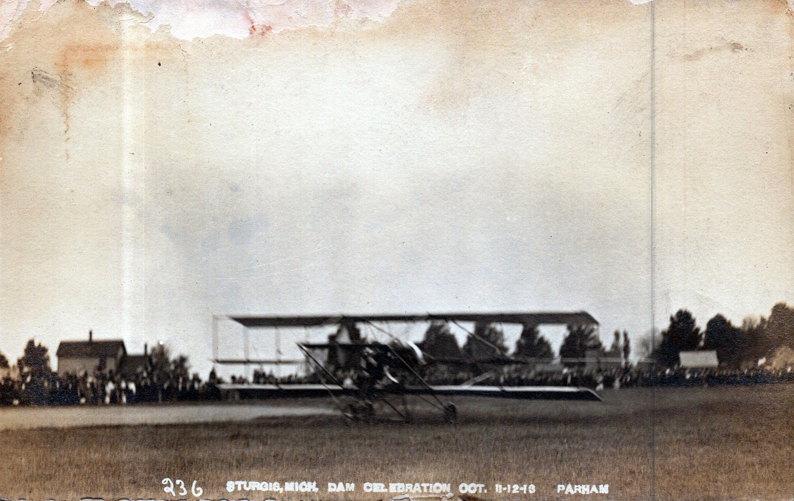 1913 Sturgis Michigan Dam Celebration Early Airplane Biplane RPPC Postcard 1913 Sturgis Michigan Dam Celebration Early Airplane Biplane RPPC Postcard