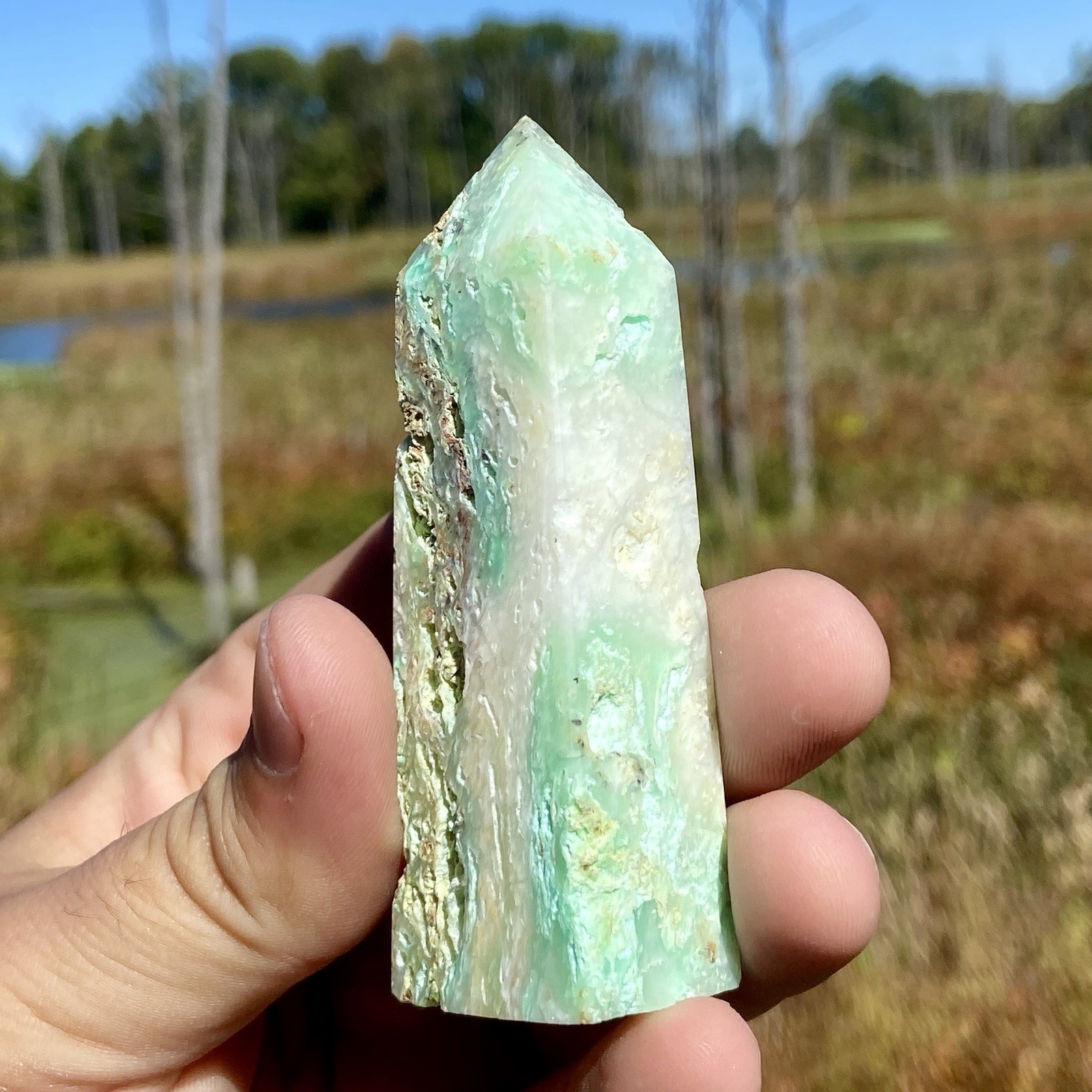 Unique Chrysoprase Display Tower 2.94 Oz Unique Chrysoprase Display Tower 2.94 Oz