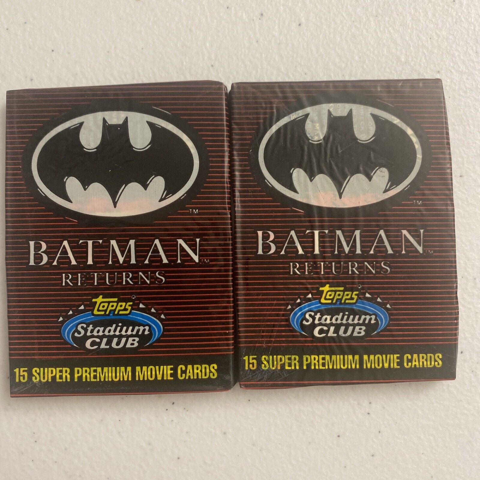 1991 Batman Returns Trading Cards Topps Stadium Club Lot of 2 Packs Unopened
