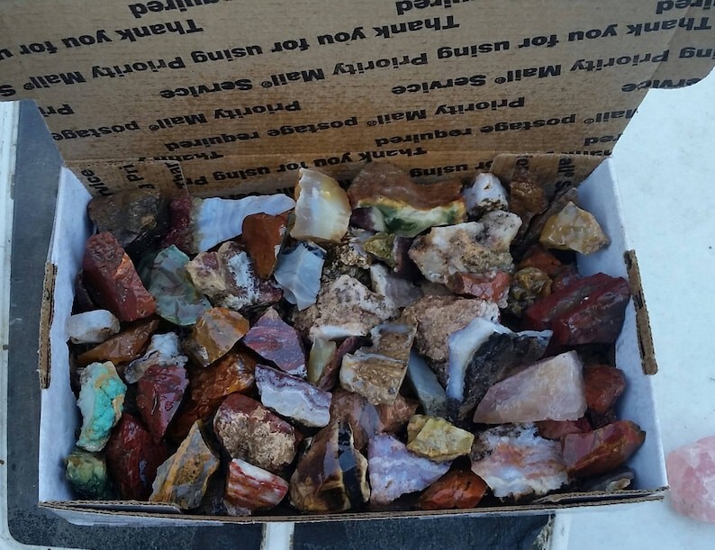3+ POUNDS of TUMBLING ROUGH Includes: rocks for tumbling Mixed Agate's, Jasper's