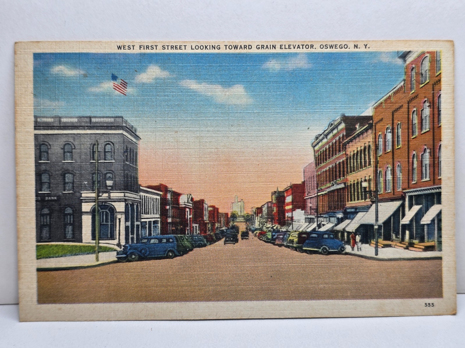 Vintage West First Street Oswego New York NY Postcard Wm Jubb Co Linen Unposted Vintage West First Street Oswego New York NY Postcard Wm Jubb Co Linen Unposted
