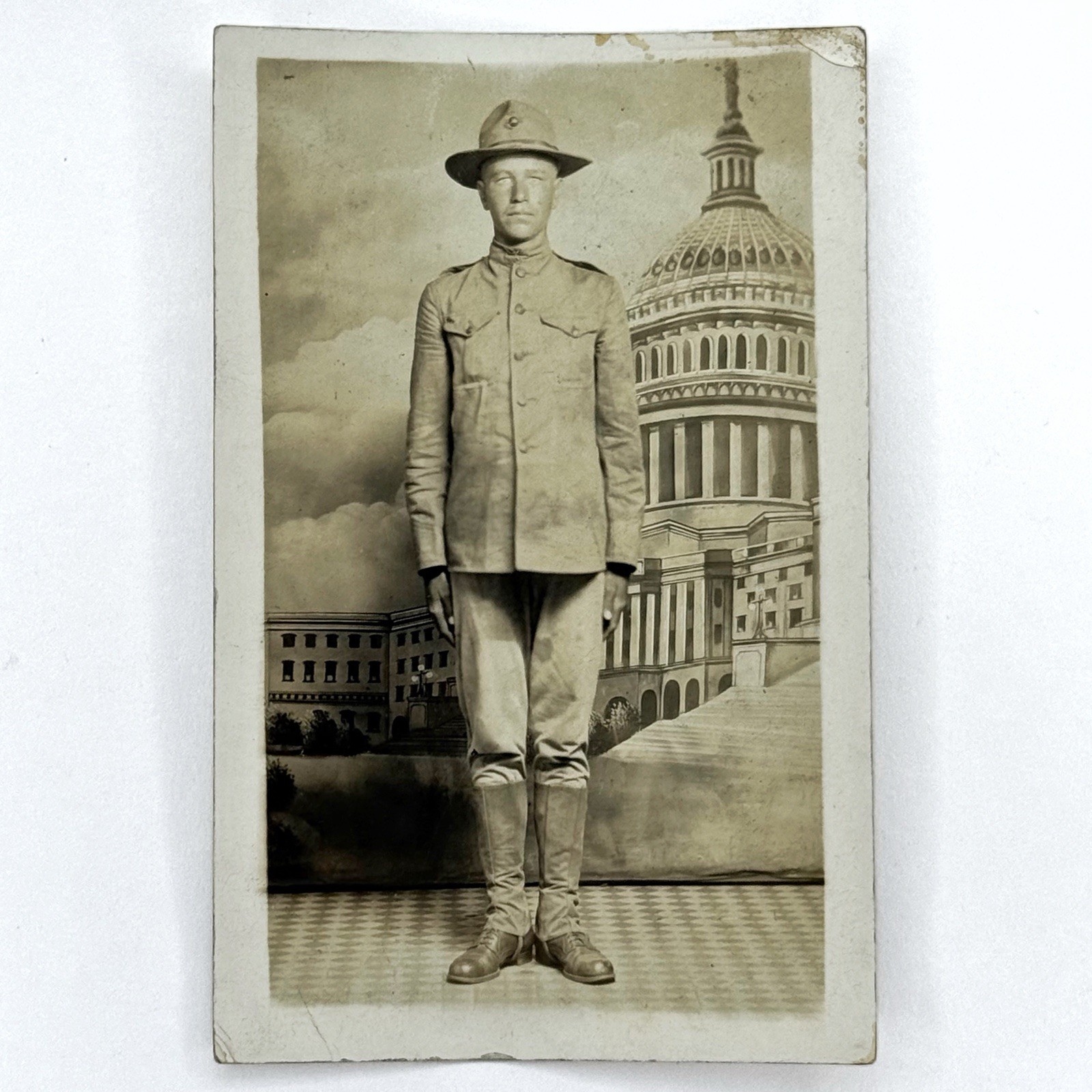 WWI Original Photo Identified Marine Capitol Purple Heart Hopkinsville KY c 1918