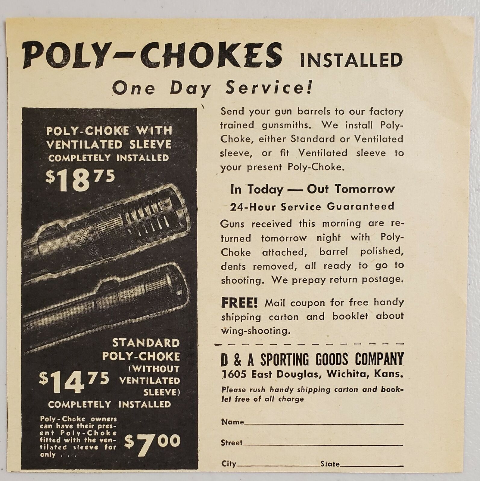 1948 Print Ad Poly-Chokes with Ventilated Sleeves & Standard Wichita,Kansas 1948 Print Ad Poly-Chokes with Ventilated Sleeves & Standard Wichita,Kansas