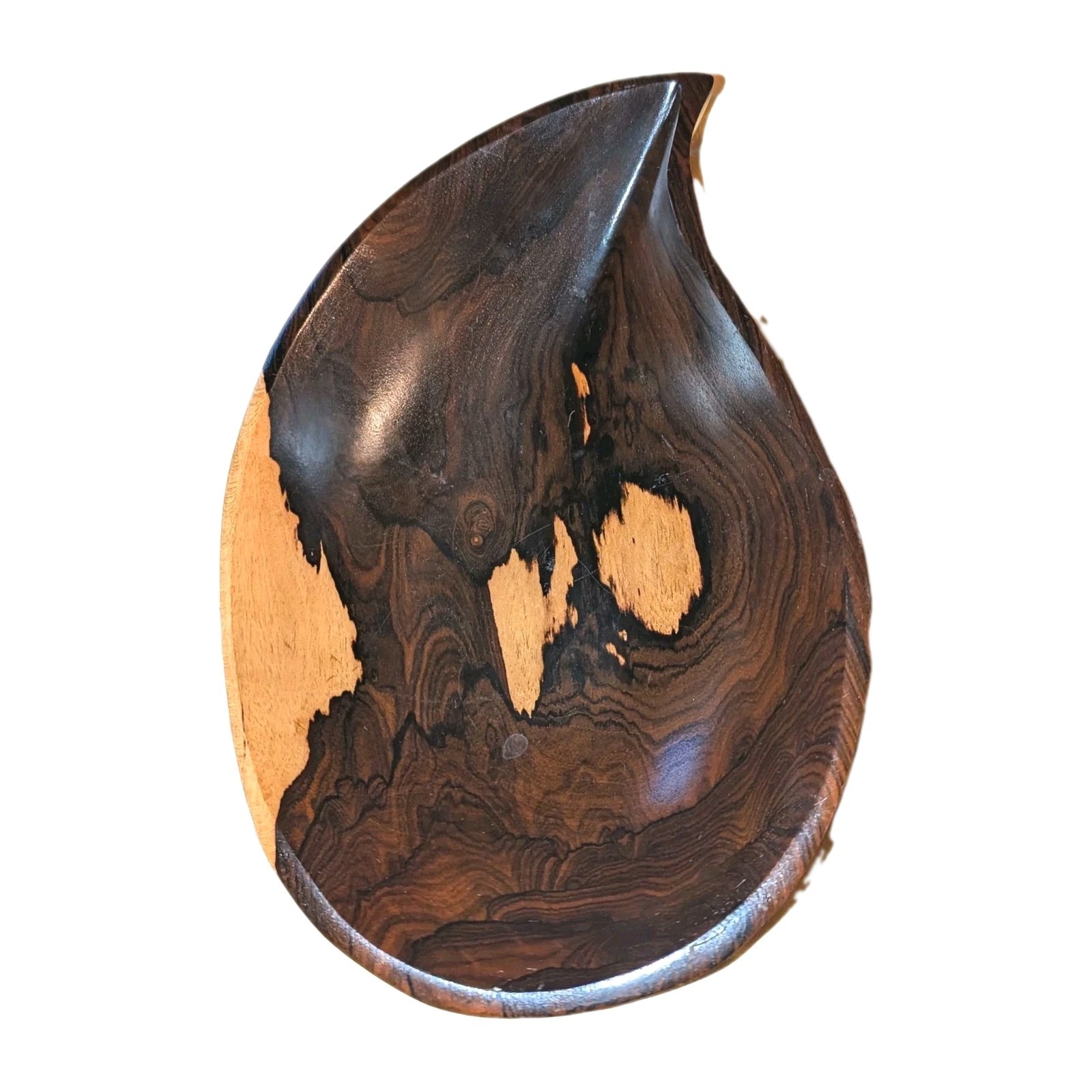 Vtg Hand Carved Wood Bowl Turned Ziricote Belize Wooden 12\