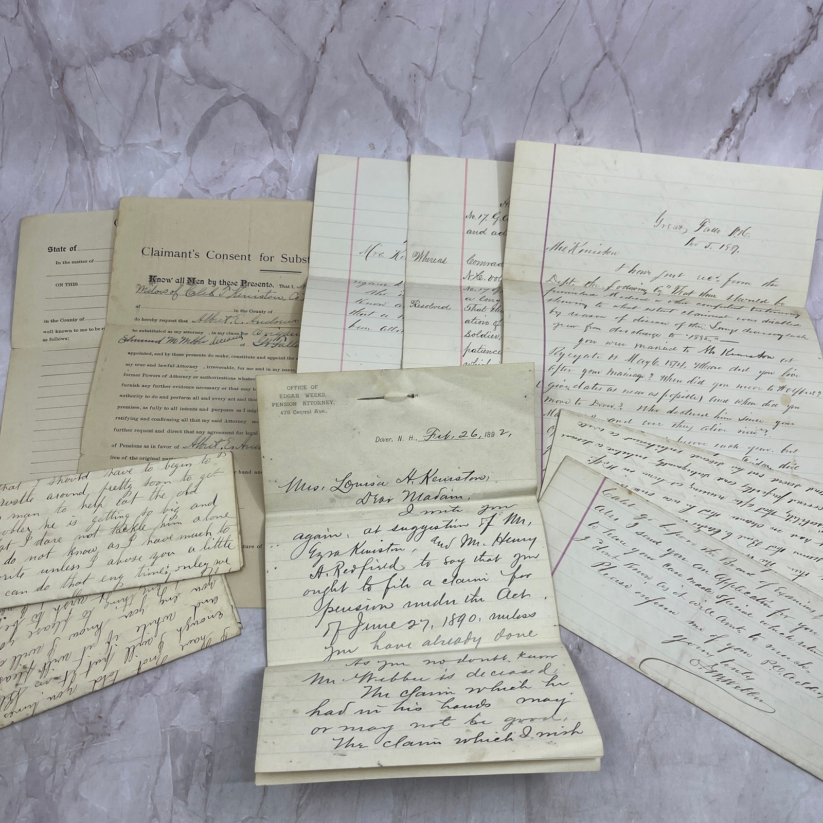 1880s-90s Lot of Letters, Documents of Louisa A Keniston Groton Dover NH L3-3 1880s-90s Lot of Letters, Documents of Louisa A Keniston Groton Dover NH L3-3