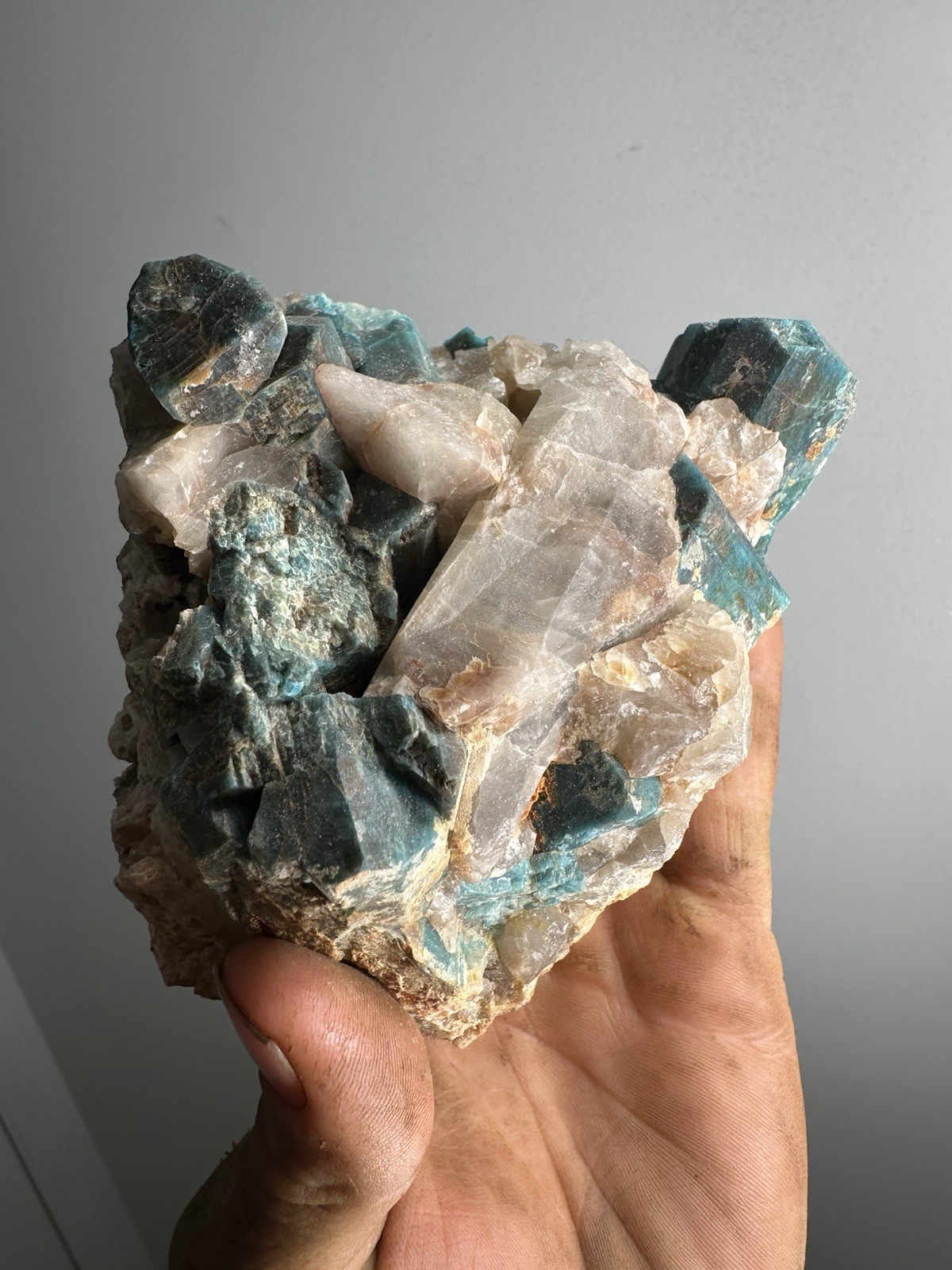 Exceptional Color And Terminated Amazonite With Smokey Quartz Exceptional Color And Terminated Amazonite With Smokey Quartz