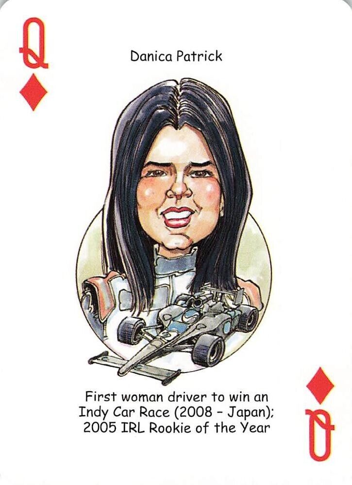 Danica Patrick Queen of Diamonds - The Original Auto Racing Legends Playing Card