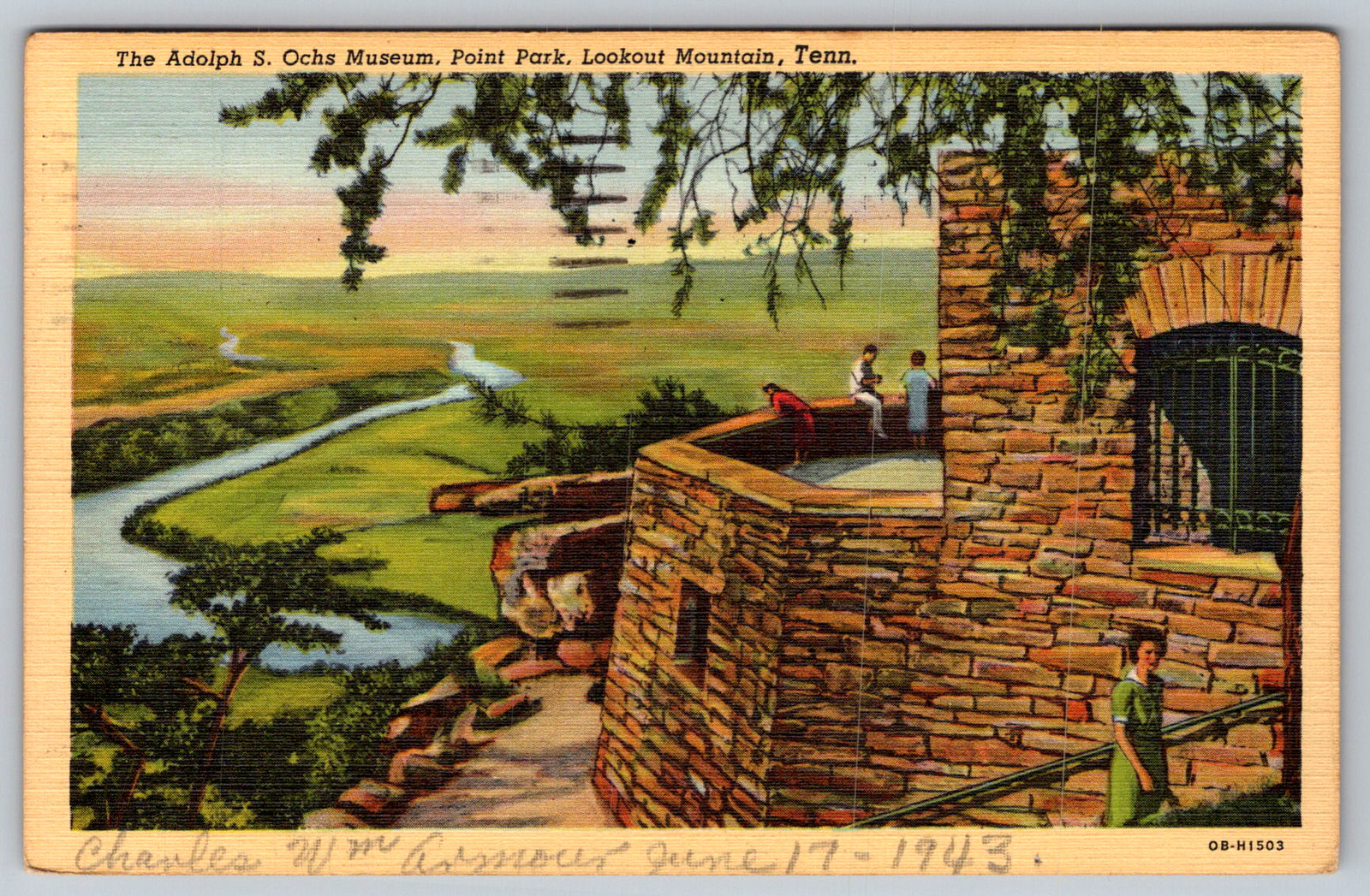 c1940s Adolph Ochs Museum Lookout Mountain Chattanooga TN Postcard c1940s Adolph Ochs Museum Lookout Mountain Chattanooga TN Postcard