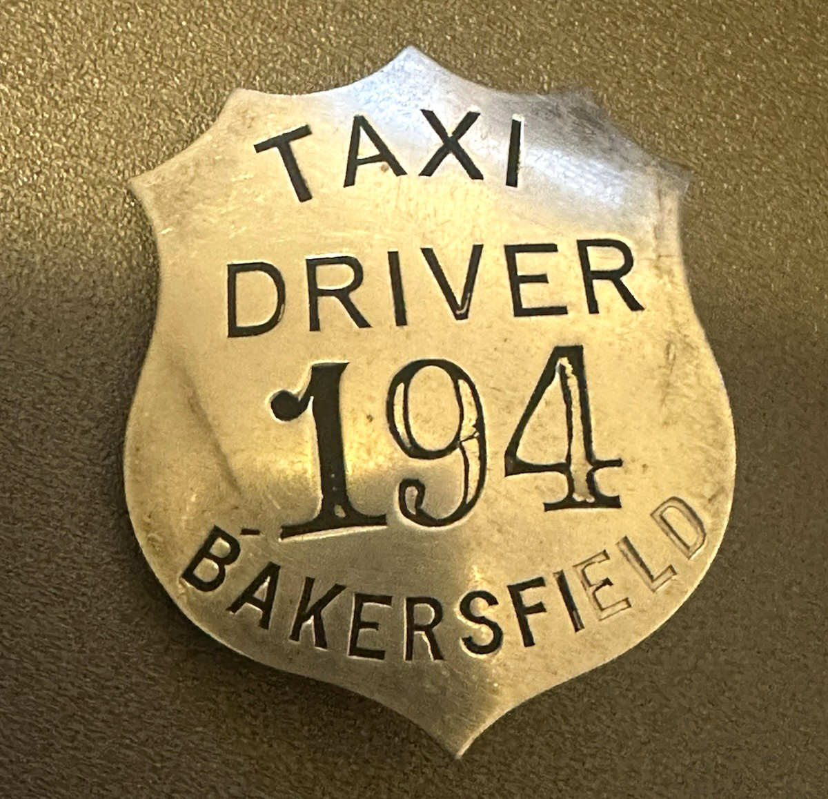 1930's Bakersfield, Ca TAXI CAB DRIVER Badge # Rare # STERLING SILVER LA Halm'k