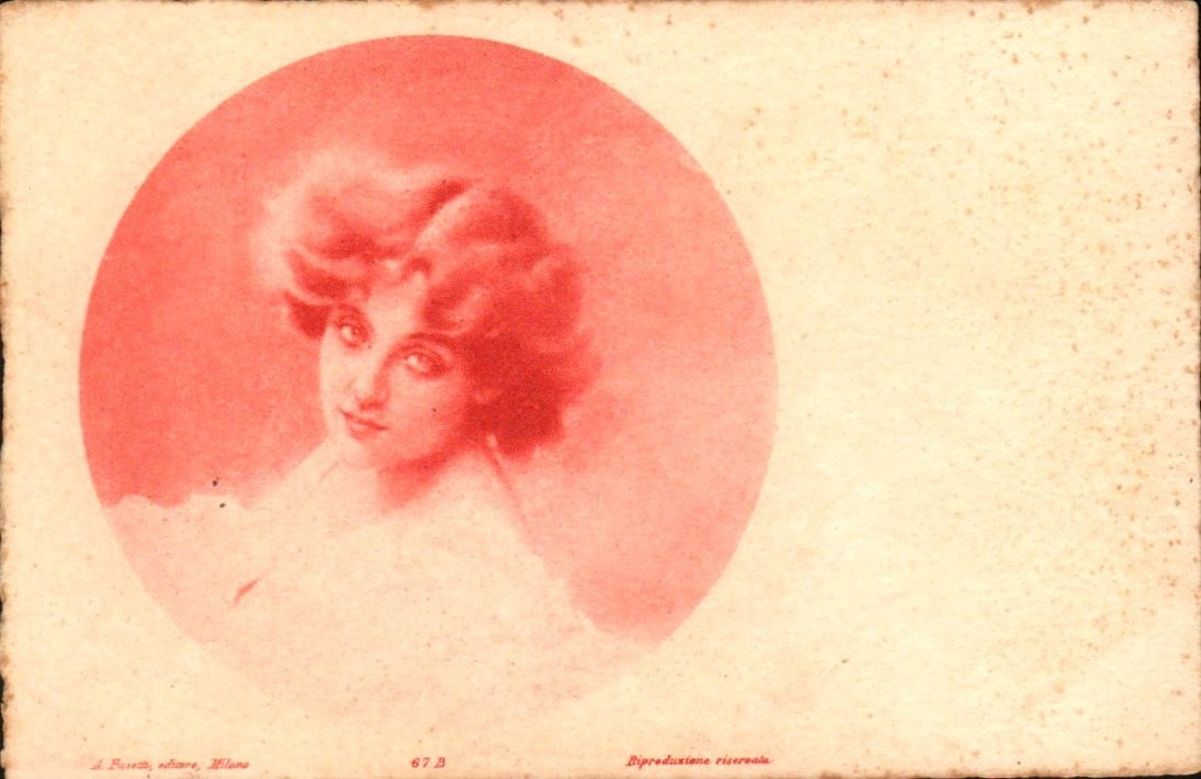 Portrait of a Lady - Vintage Italian Artist Postcard (2) Portrait of a Lady - Vintage Italian Artist Postcard (2)
