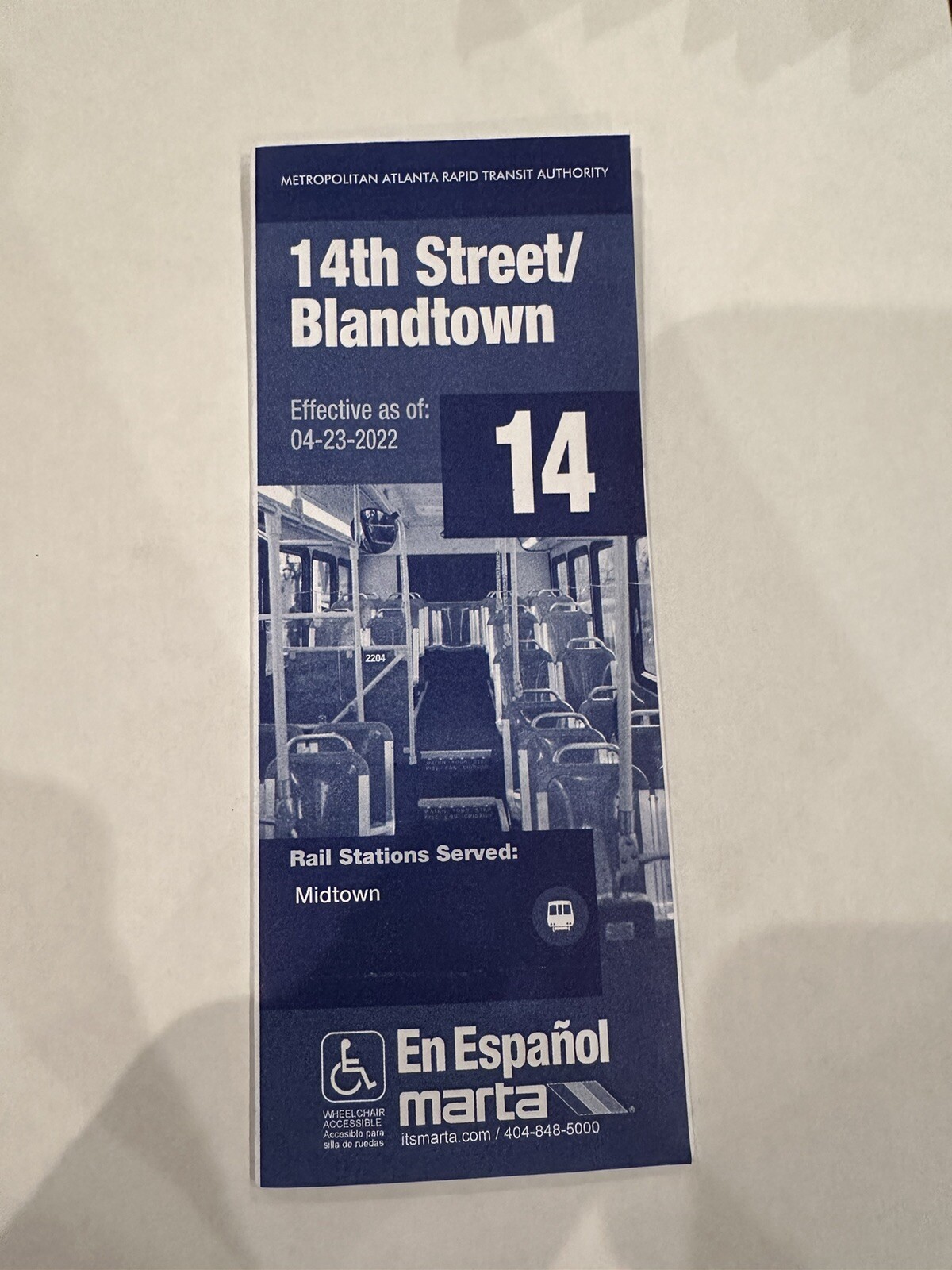 MARTA Bus Route 14 Map - 14th Street / Blandtown Schedule MARTA Bus Route 14 Map - 14th Street / Blandtown Schedule