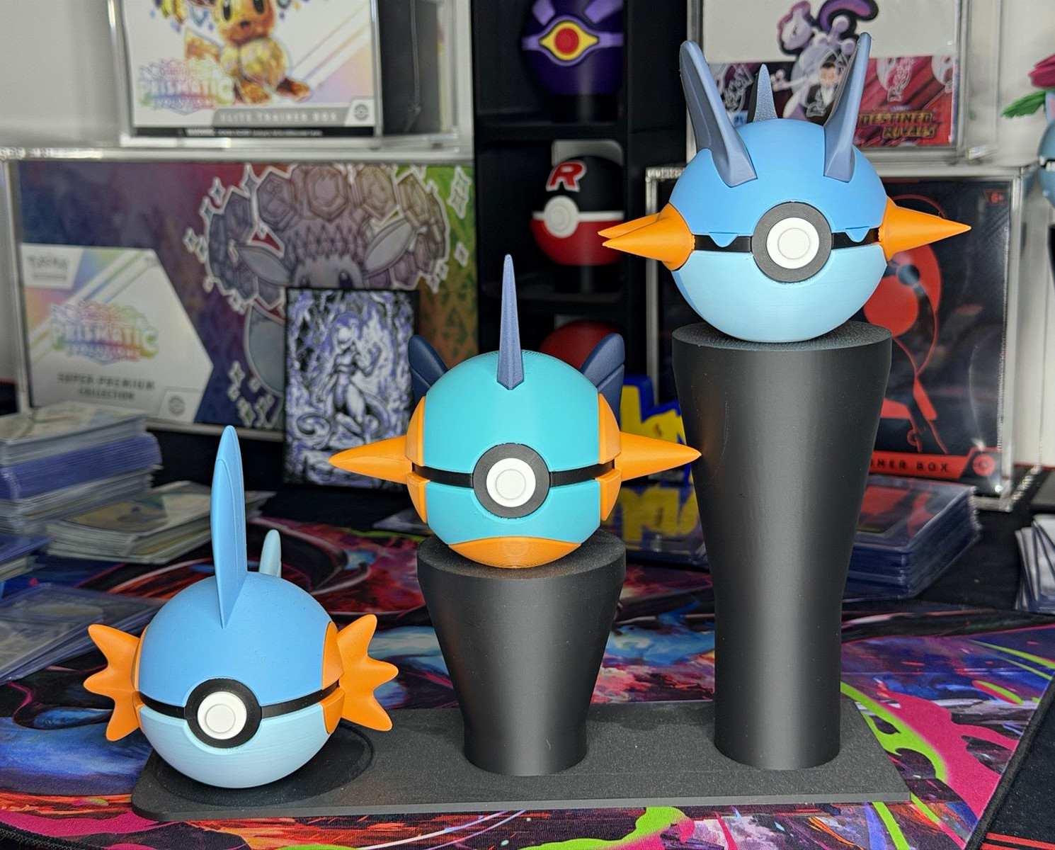 3D Printed Pokéballs; Mudkip Evolution Line 3D Printed Pokéballs; Mudkip Evolution Line