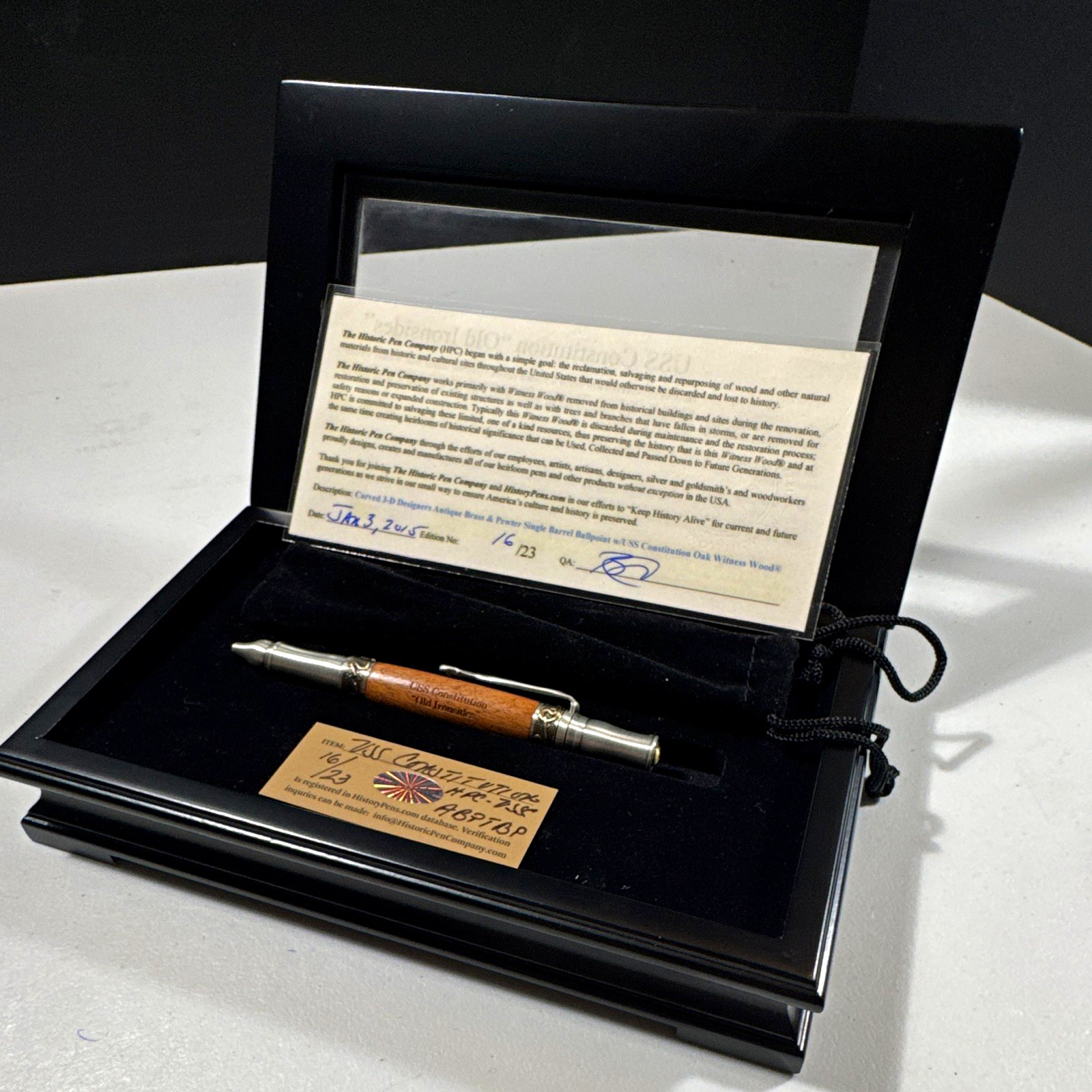 Historic Pen Company USS Constitution Old Ironsides Wood Pen Set Pewter & Brass Historic Pen Company USS Constitution Old Ironsides Wood Pen Set Pewter & Brass