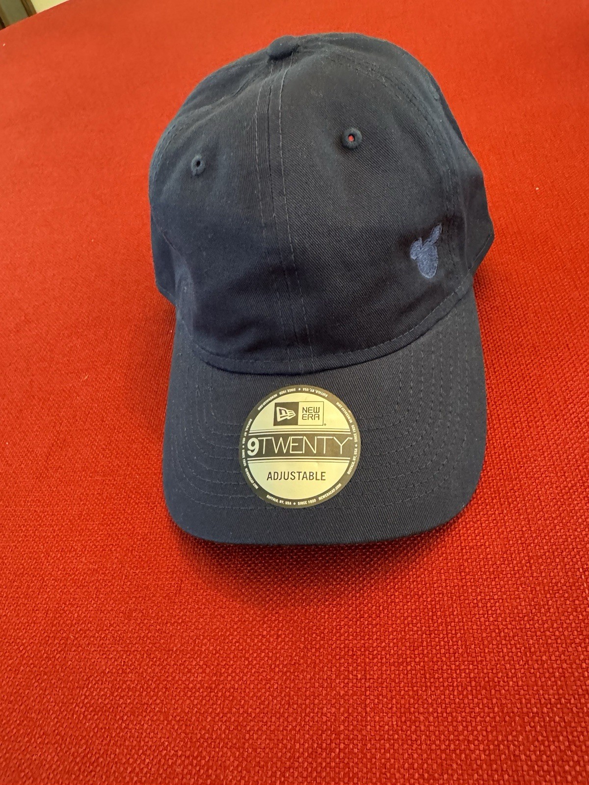 New Era 9Twenty Adjustable Navy Blue Cap W/ Embroidered Mickey Silhouette NWT New Era 9Twenty Adjustable Navy Blue Cap W/ Embroidered Mickey Silhouette NWT
