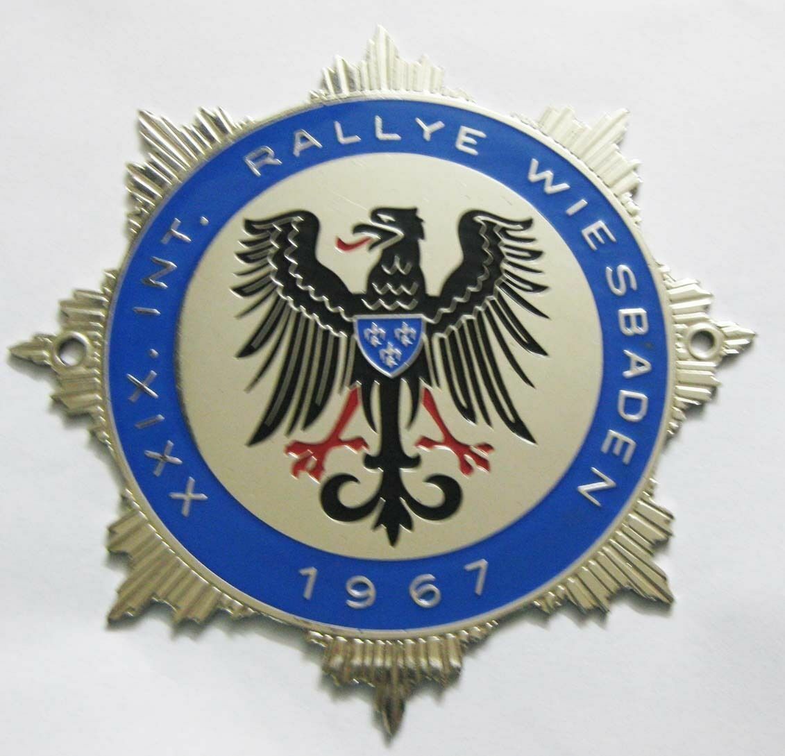 Adac International Rally 1967 car grill badge emblem logos metal enamled badge