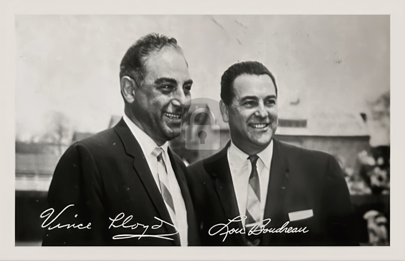 1965 Lou Boudreau, Vince Lloyd Chicago Cubs Announcers Signed RPPC Postcard COPY 1965 Lou Boudreau, Vince Lloyd Chicago Cubs Announcers Signed RPPC Postcard COPY