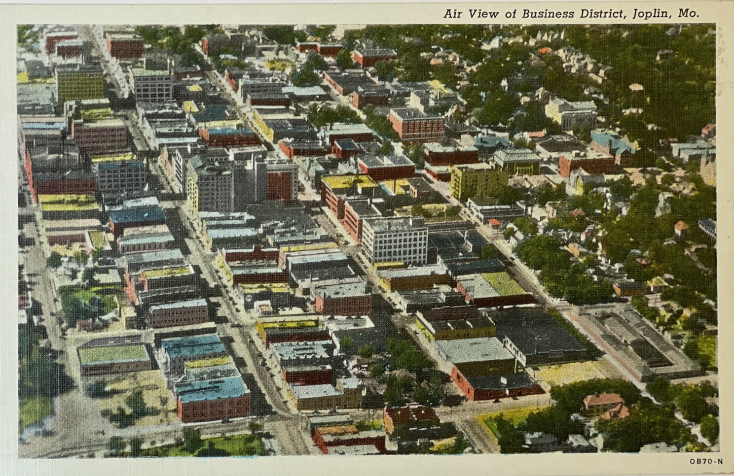 Postcard Air View of Business District Joplin Missouri Unused Postcard Air View of Business District Joplin Missouri Unused