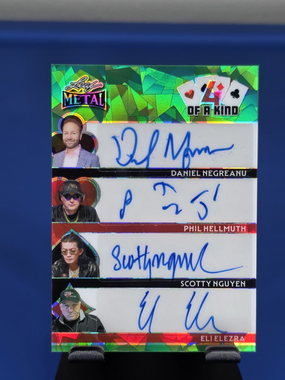 Leaf 2025 Metal 4 of a Kind 1/1 Quad Auto Negreanu Hellmuth Nguyen Elezra Leaf 2025 Metal 4 of a Kind 1/1 Quad Auto Negreanu Hellmuth Nguyen Elezra