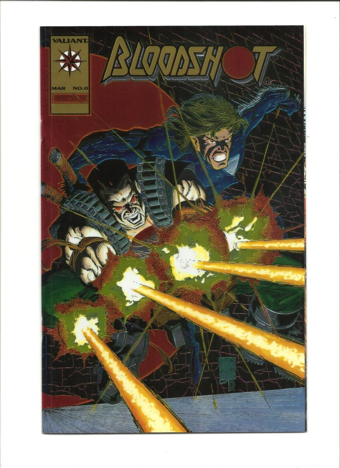 Bloodshot #0 Valiant Comics (1993) Rare Gold Foil Chromium Edition Joe Quesada