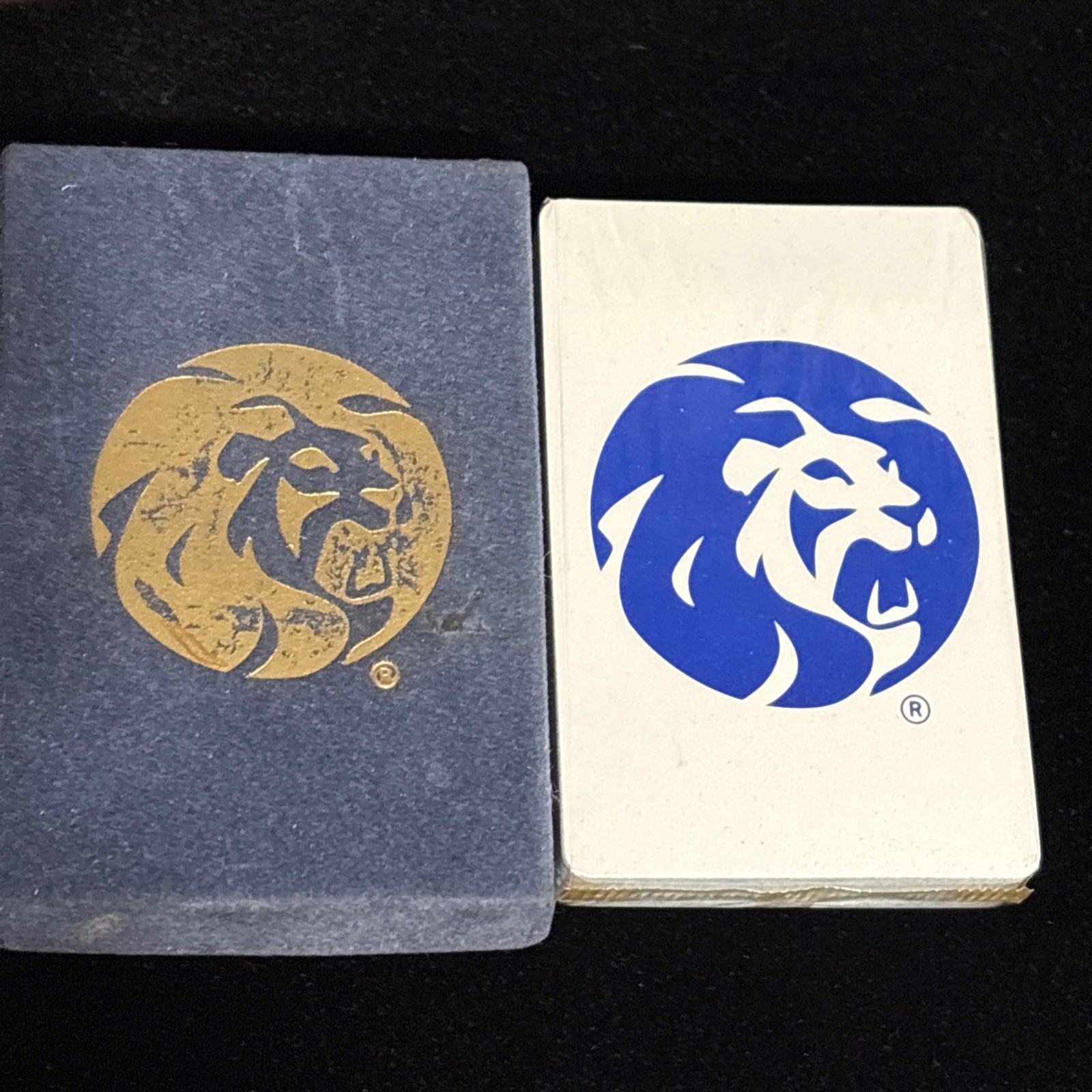 Vintage MGM Grand Air Playing Cards NOS Sealed Deck with Blue Velvet Box Lion Vintage MGM Grand Air Playing Cards NOS Sealed Deck with Blue Velvet Box Lion