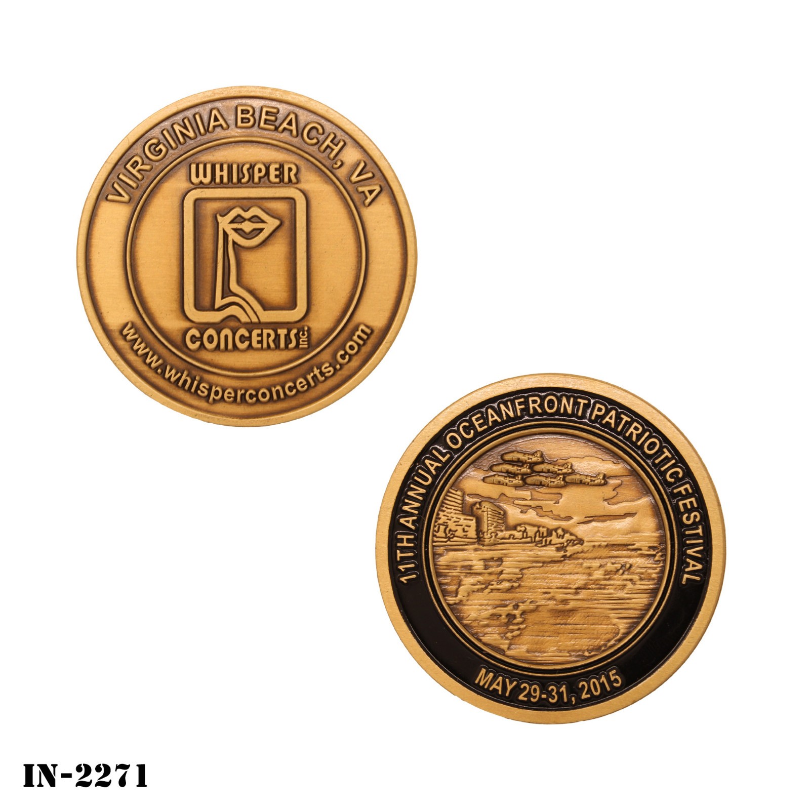 Challenge Coin ~ 11th Ocean Front Patriotic Fest Virginia Beach May 2015 ~ NEW Challenge Coin ~ 11th Ocean Front Patriotic Fest Virginia Beach May 2015 ~ NEW