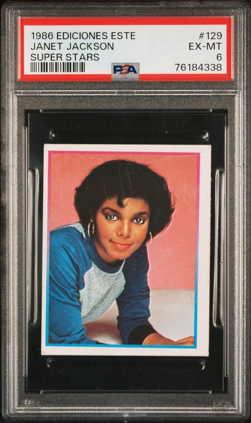 1986 Ediciones Este #129 Janet Jackson PSA 6 EX-MT Rookie RC - None Higher