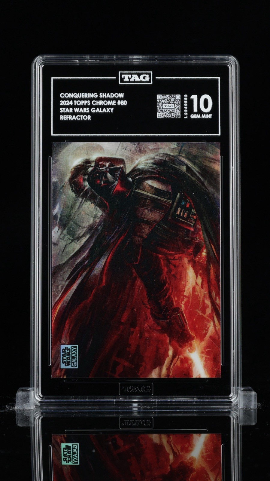 2024 TOPPS CHROME STAR WARS GALAXY REFRACTOR #80 CONQUERING SHADOW TAG 10 2024 TOPPS CHROME STAR WARS GALAXY REFRACTOR #80 CONQUERING SHADOW TAG 10