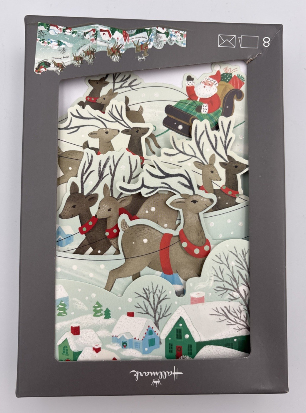 Christmas Cards Santa Claus Reindeer Hallmark set of 8 Christmas Cards Santa Claus Reindeer Hallmark set of 8