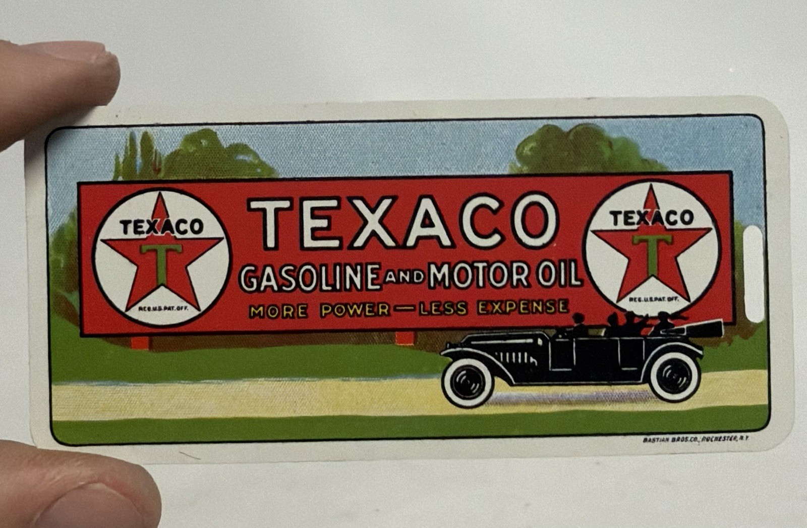 1920's TEXACO GASOLINE MOTOR OIL celluloid memorandum key watch fob 1920's TEXACO GASOLINE MOTOR OIL celluloid memorandum key watch fob