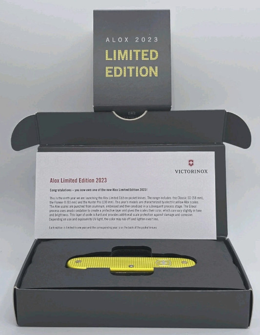 VICTORINOX Pioneer X Alox LIMITED EDITION 2023 - Electric Yellow (New in Box)
