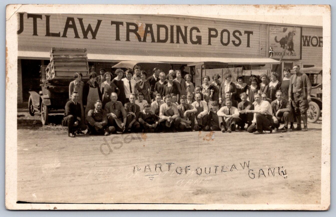 K46/ Winner South Dakota Postcard RPPC c1928 Outlaw Trading Post 100 K46/ Winner South Dakota Postcard RPPC c1928 Outlaw Trading Post 100