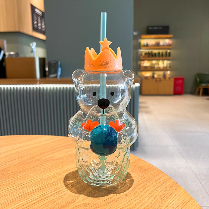 New Starbucks 2023 Anniversary Bearista Mermaid 591ml Glass Straw Cup Tumbler New Starbucks 2023 Anniversary Bearista Mermaid 591ml Glass Straw Cup Tumbler