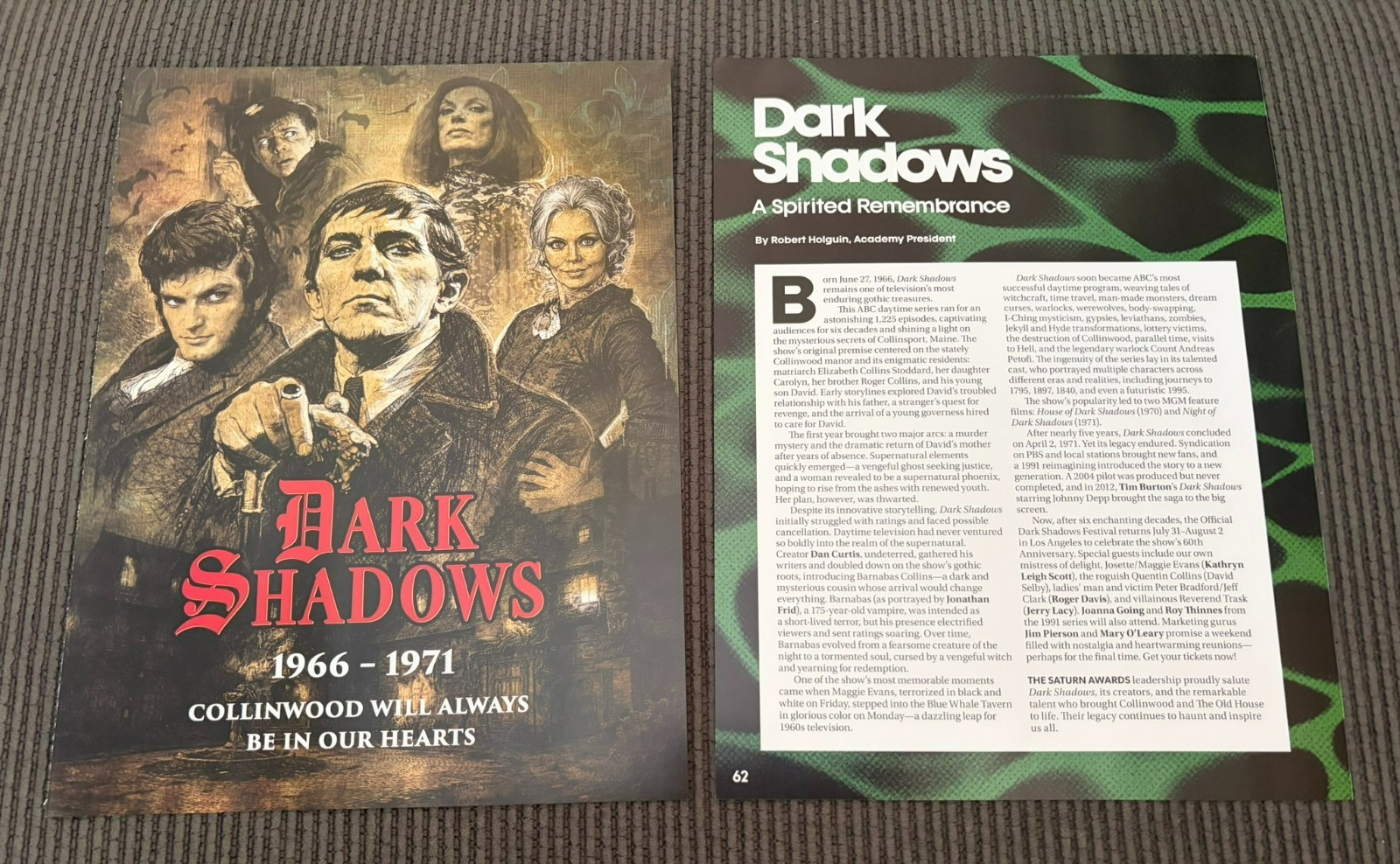 DARK SHADOWS 1966-1971 60th Year ads cast \