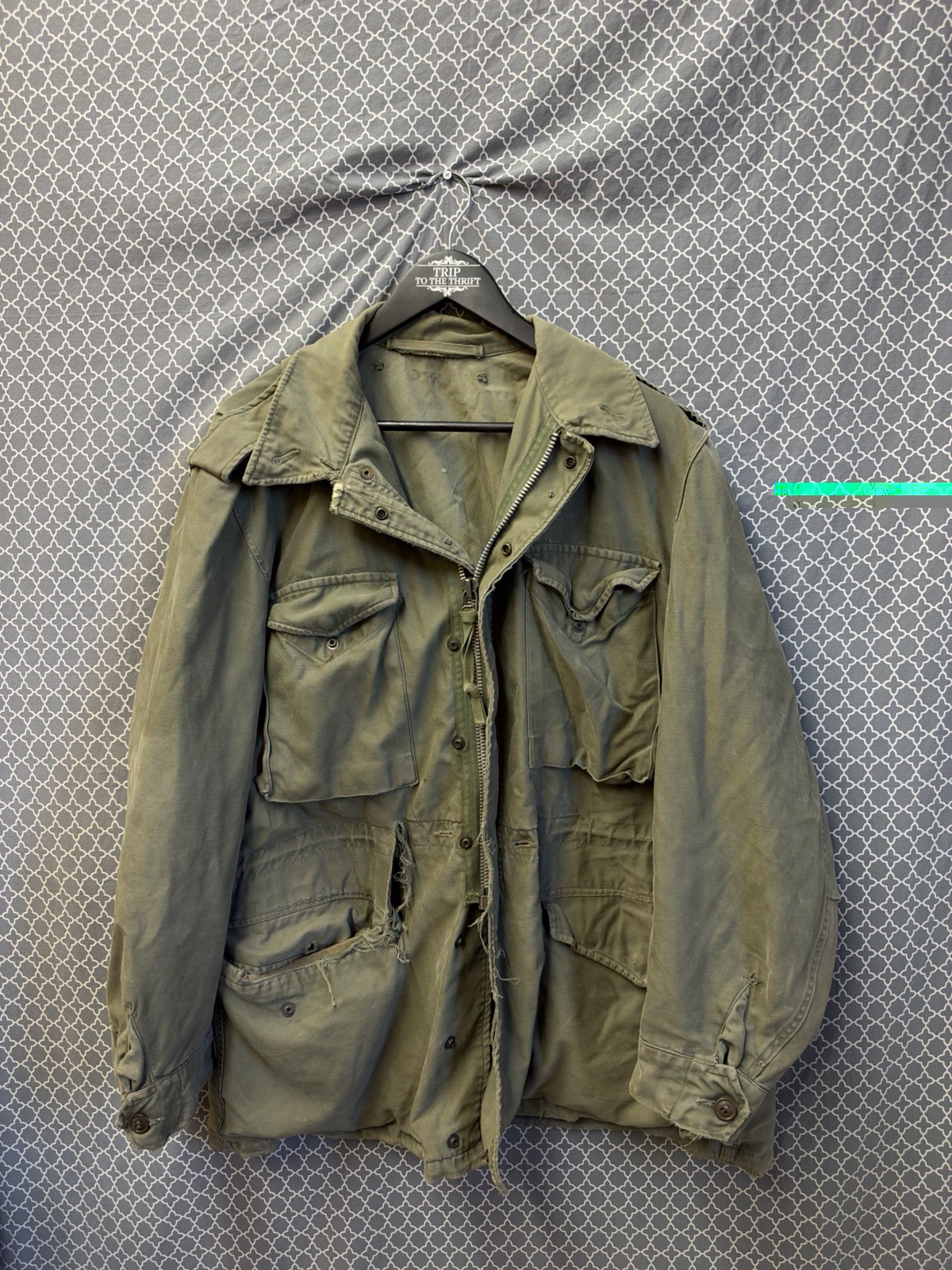 Vintage 1950s US Army M-1951 Talon Field Jacket Korean War Size Large Vintage 1950s US Army M-1951 Talon Field Jacket Korean War Size Large