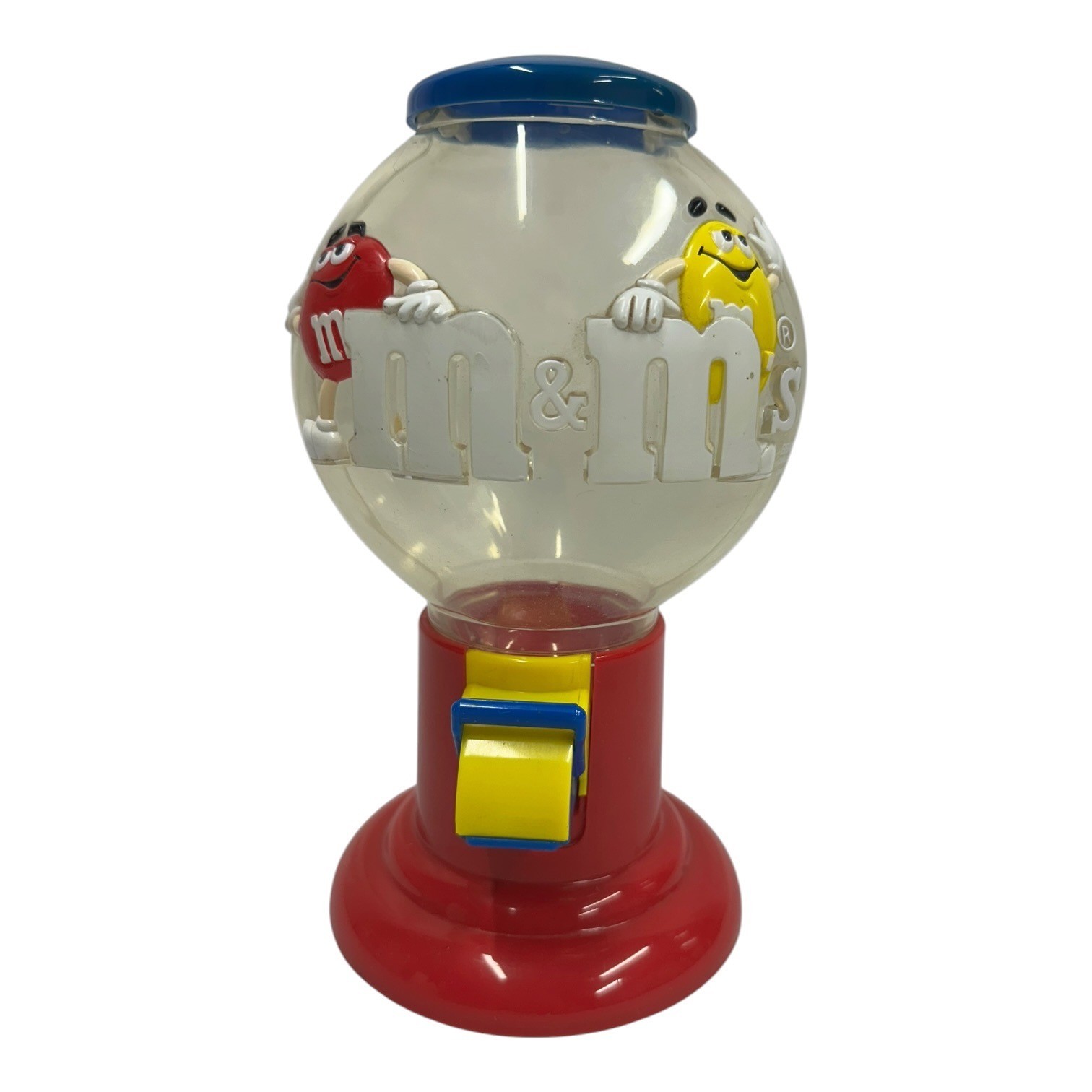 Vintage M&M\'s Candy Dispenser Red and Yellow Characters Collectible Red Base Vintage M&M\'s Candy Dispenser Red and Yellow Characters Collectible Red Base