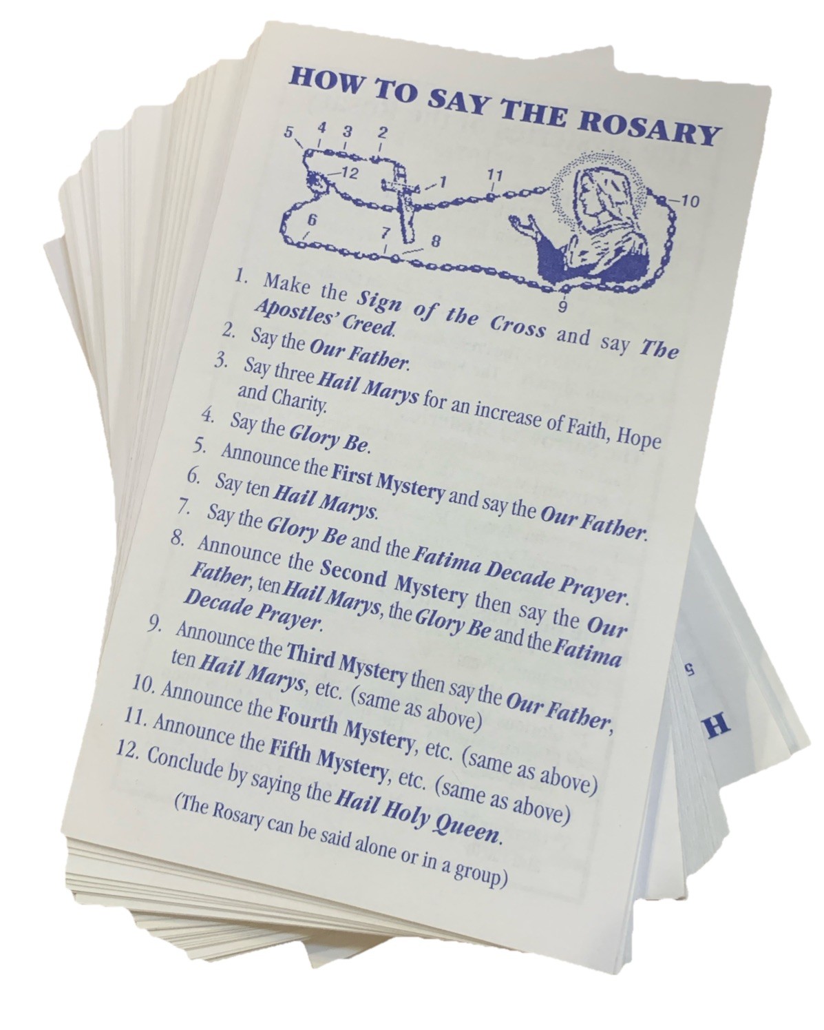 Lot Of 100 How To Pray The Rosary Devotion Catholic Holy Card Leaflet Lot Of 100 How To Pray The Rosary Devotion Catholic Holy Card Leaflet