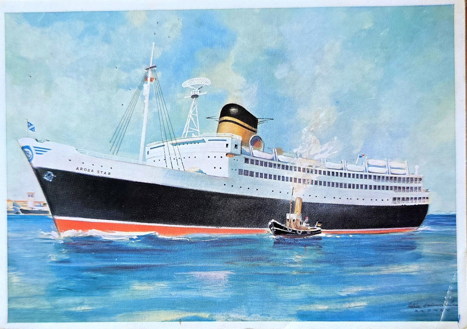 Ship T. S. Arosa Star 1955 old card pc cpa Ship T. S. Arosa Star 1955 old card pc cpa